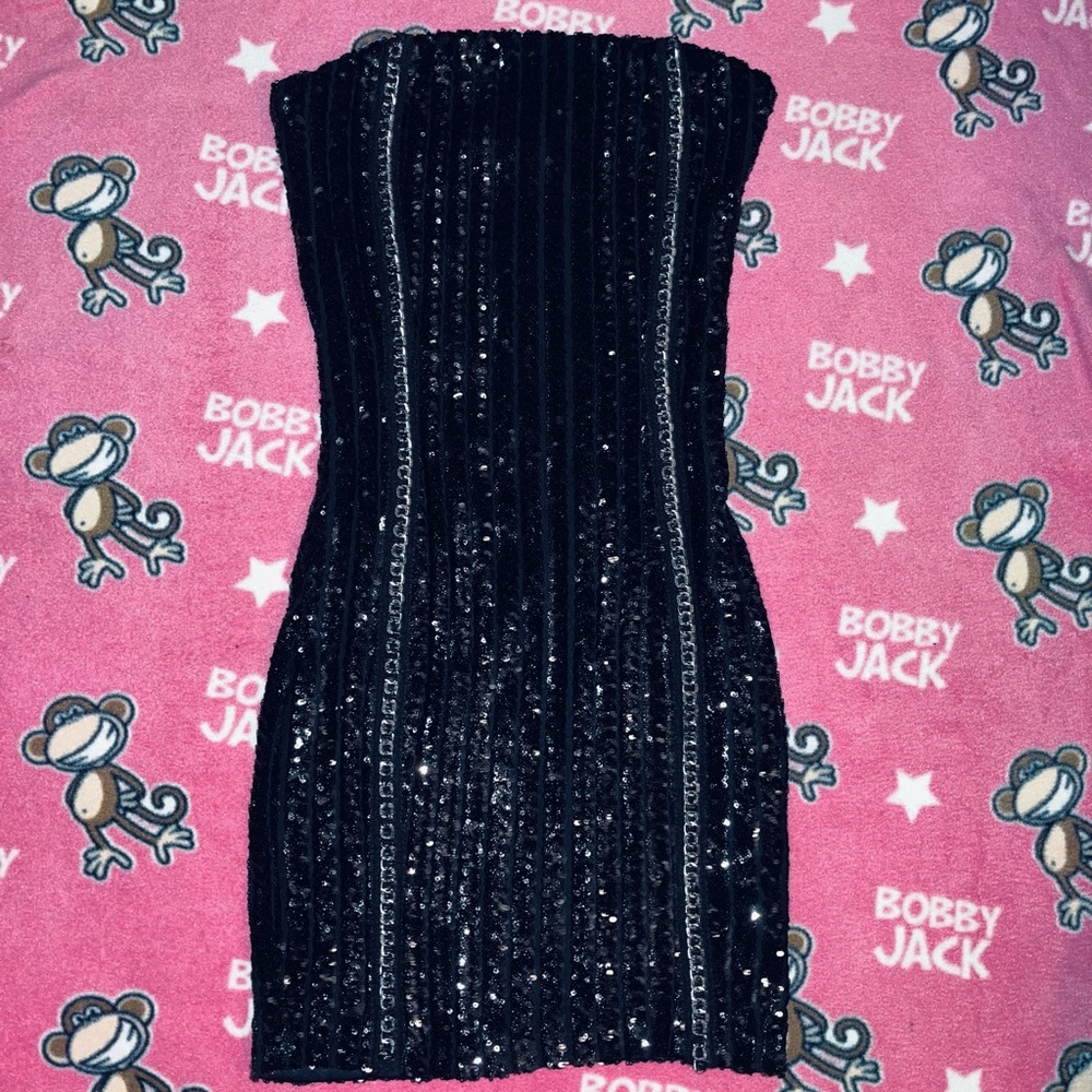 Y2k 2000s ultimate sequin chain bodycon club dress